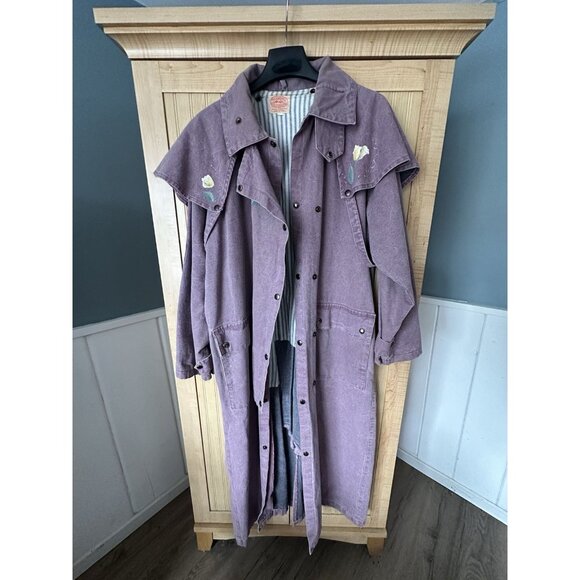 Vintage The Australian Outback Collection Canvas Cotton Duster Coat Jacket SZ L - Picture 11 of 15